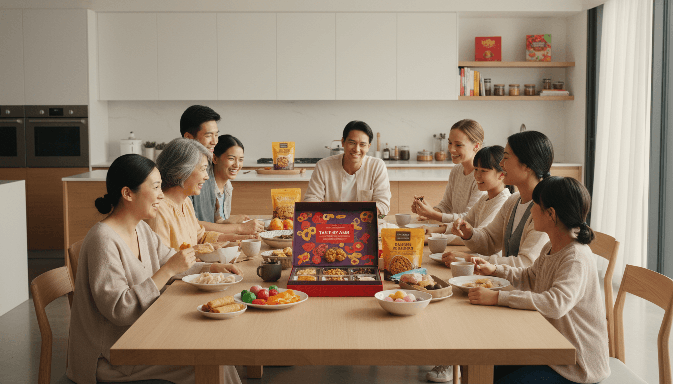 アメリカ人ホストファミリーと食事をしながら会話を楽しむ日本の若い大人